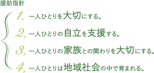1.一人ひとりの自立を支援する。